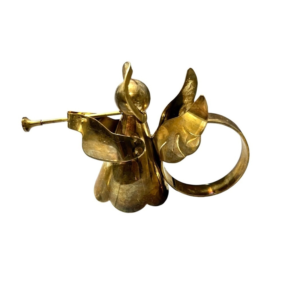 Elegance Vintage Brass Angel Napkin Rings Set of 4 in Box - Picture 3 of 7